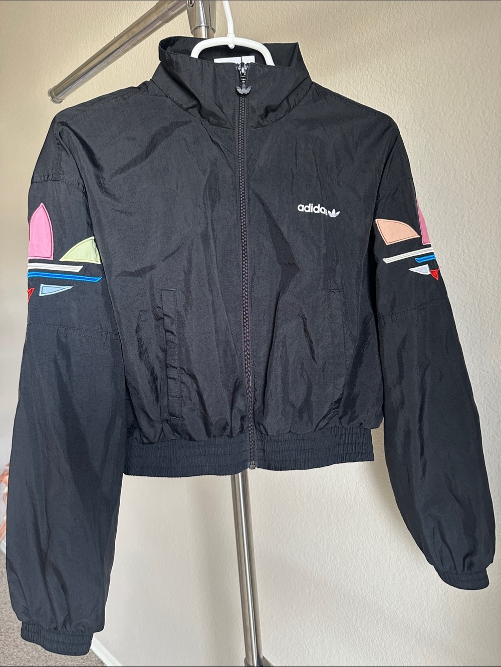 Adidas Crop Full Zip Windbreaker Jacket S